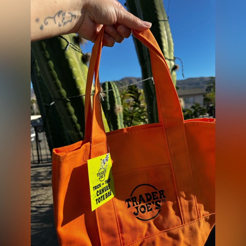 Trick or Treat Trader Joe’s Mini Canvas Tote ORANGE